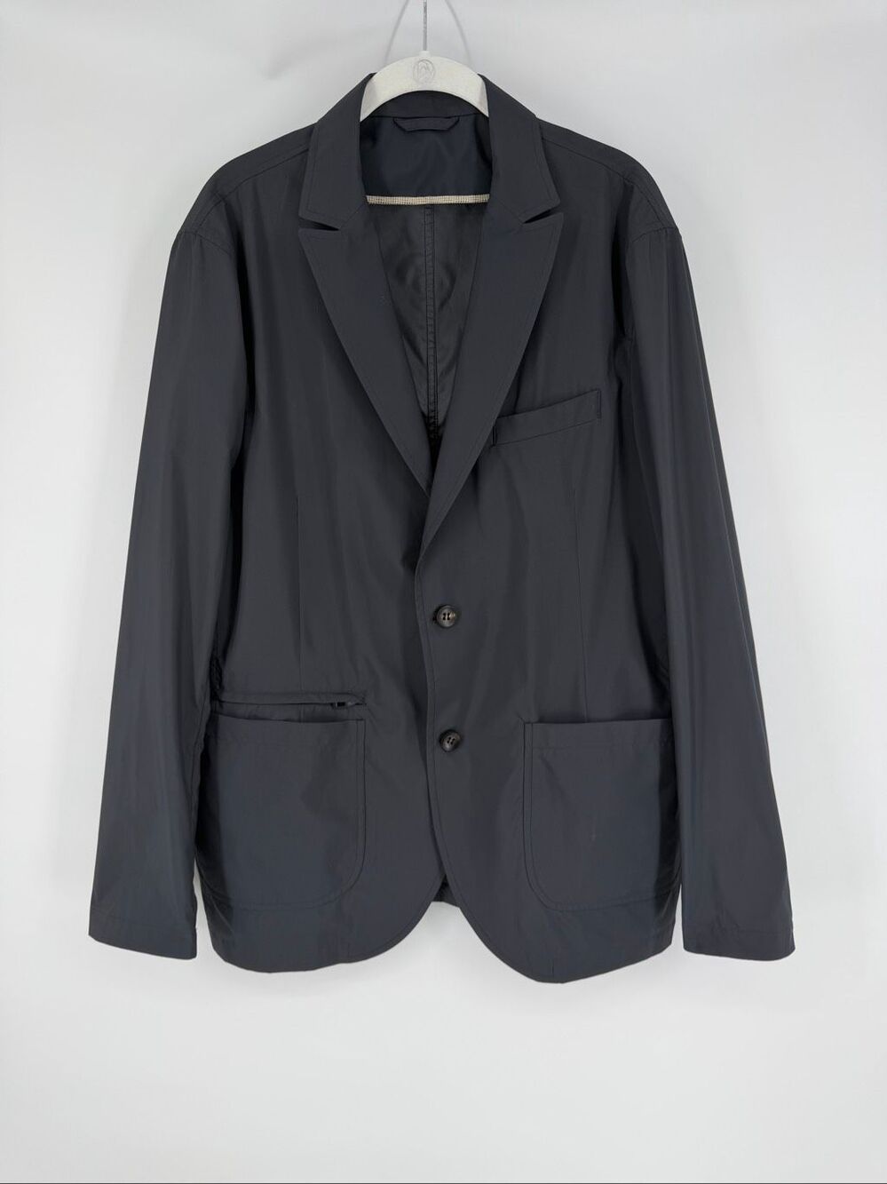 Allegri Mens Size 52 Black Tech Blazer Jacket Lightweight Italian Designer L